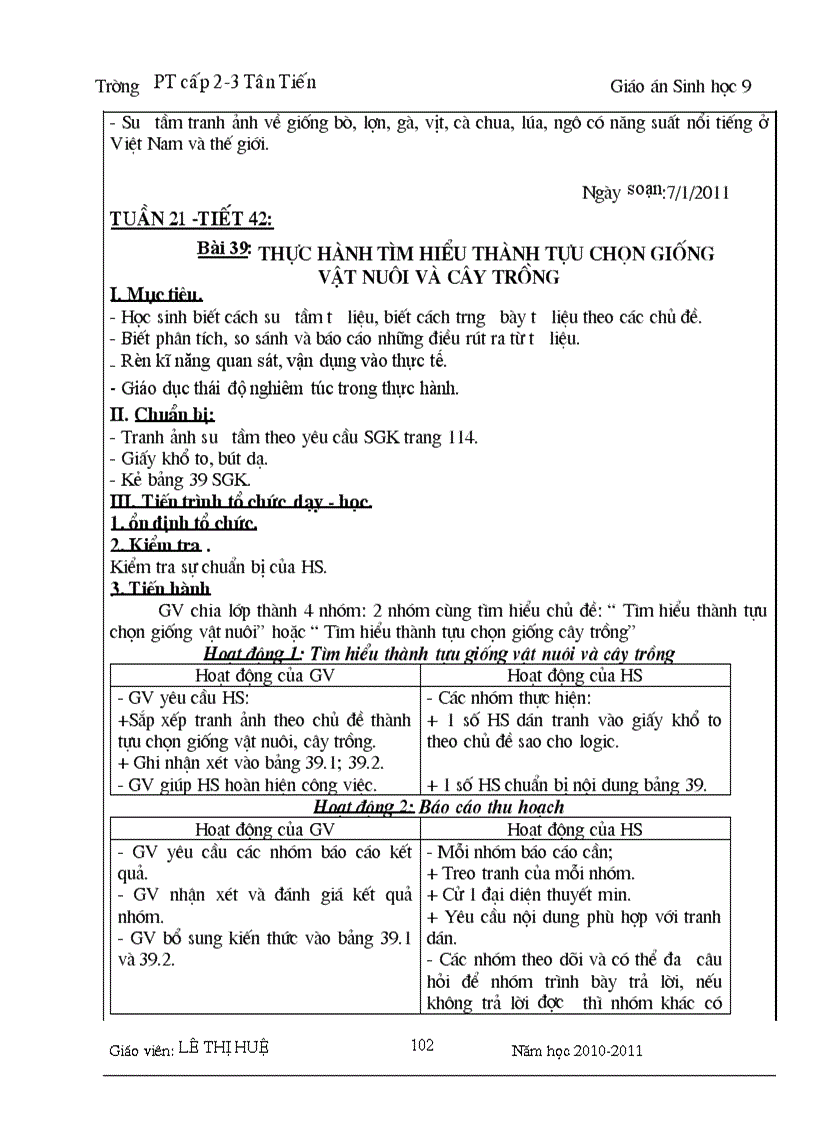 image for page Giáo án sinh 9 đãchỉnh sửa năm 2011