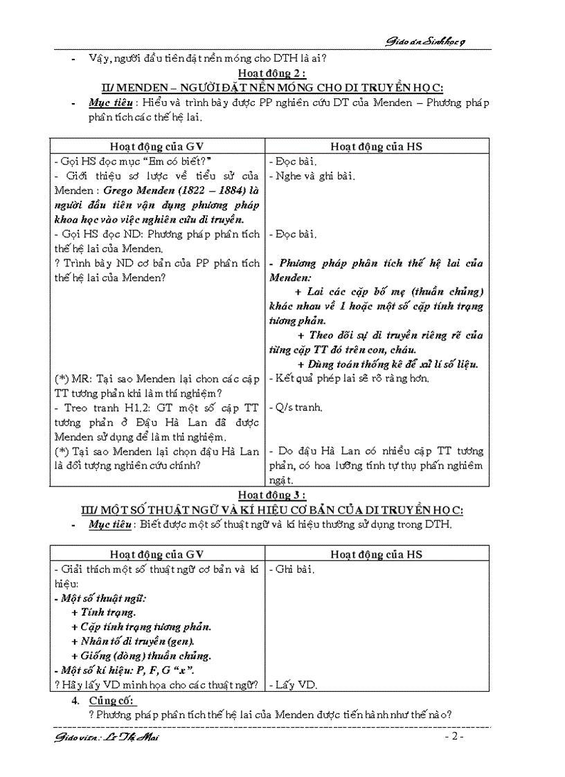 image for page Giáo án Sinh 9 HKI 2 cột k cần chỉnh sửa