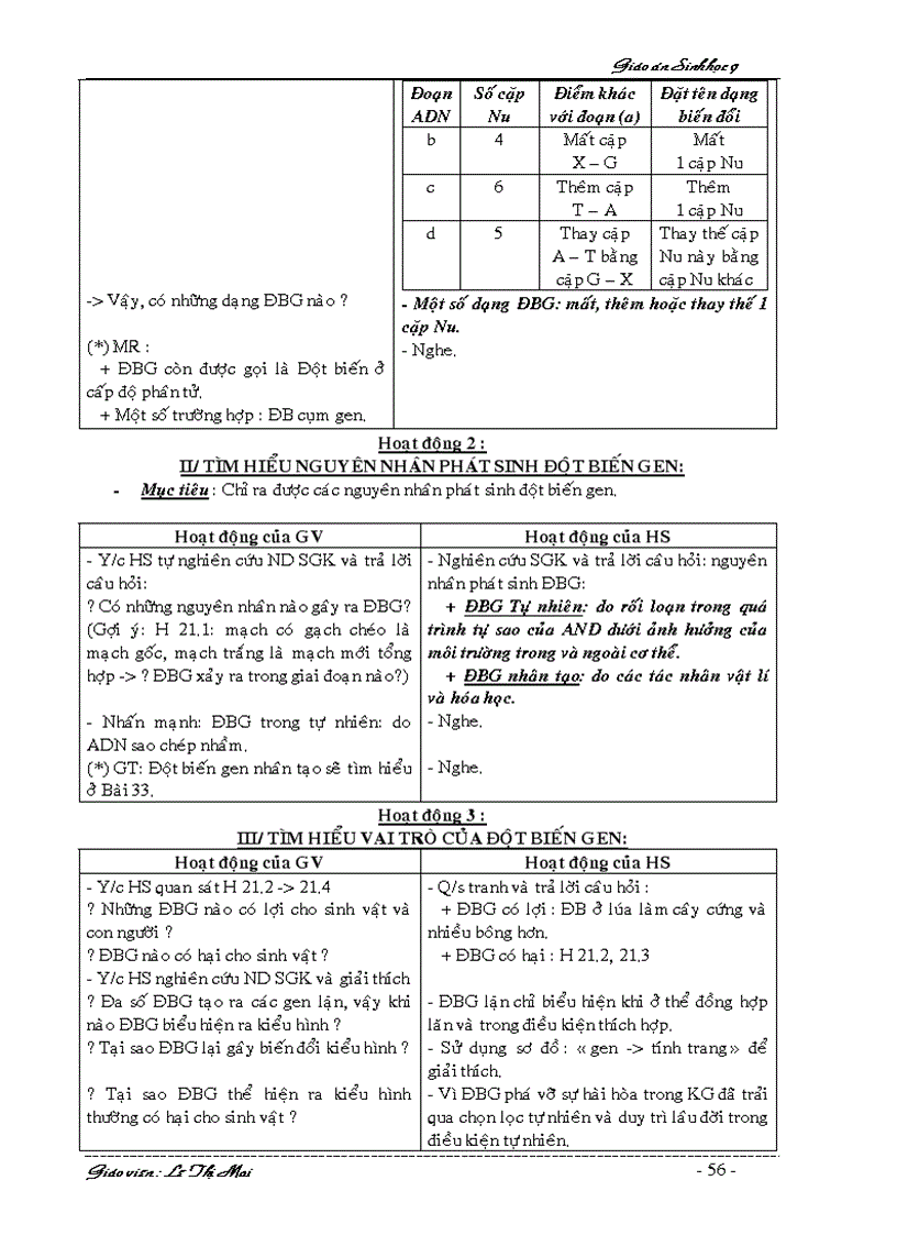 image for page Giáo án Sinh 9 HKI 2 cột k cần chỉnh sửa