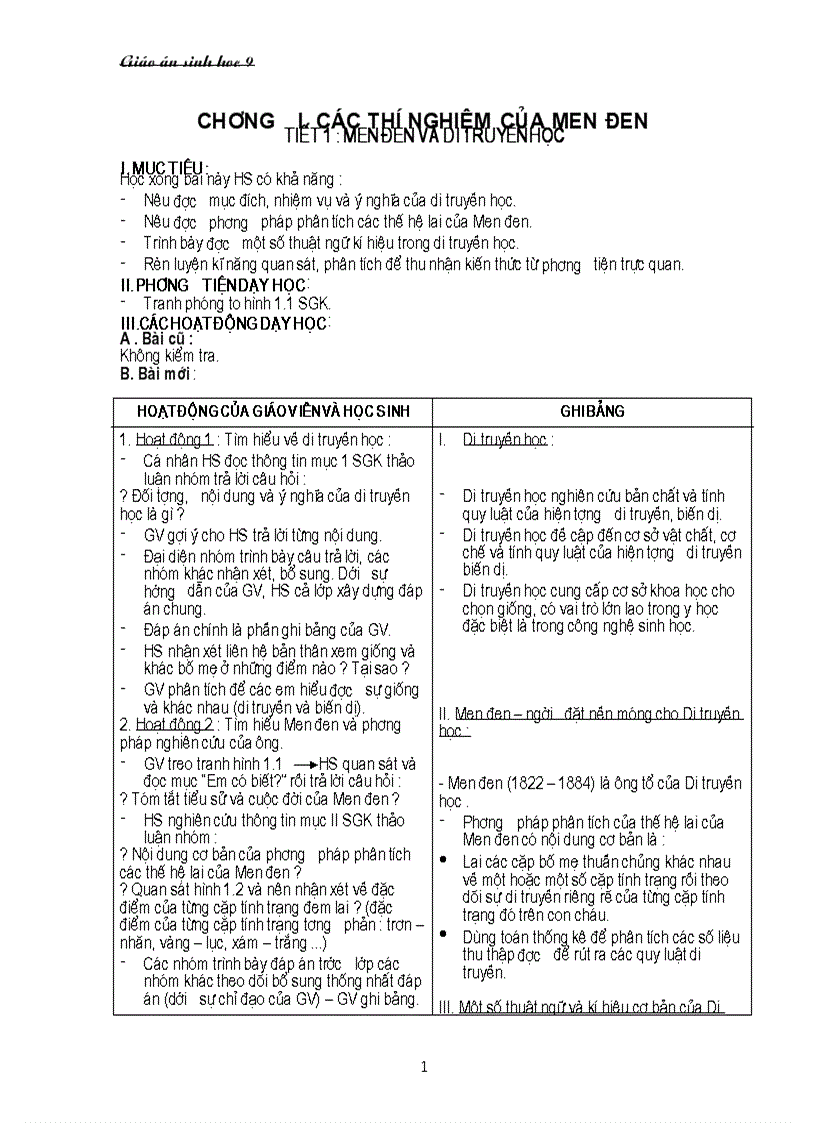 image for page Giáo án sinh 9 năm học 2010 2011