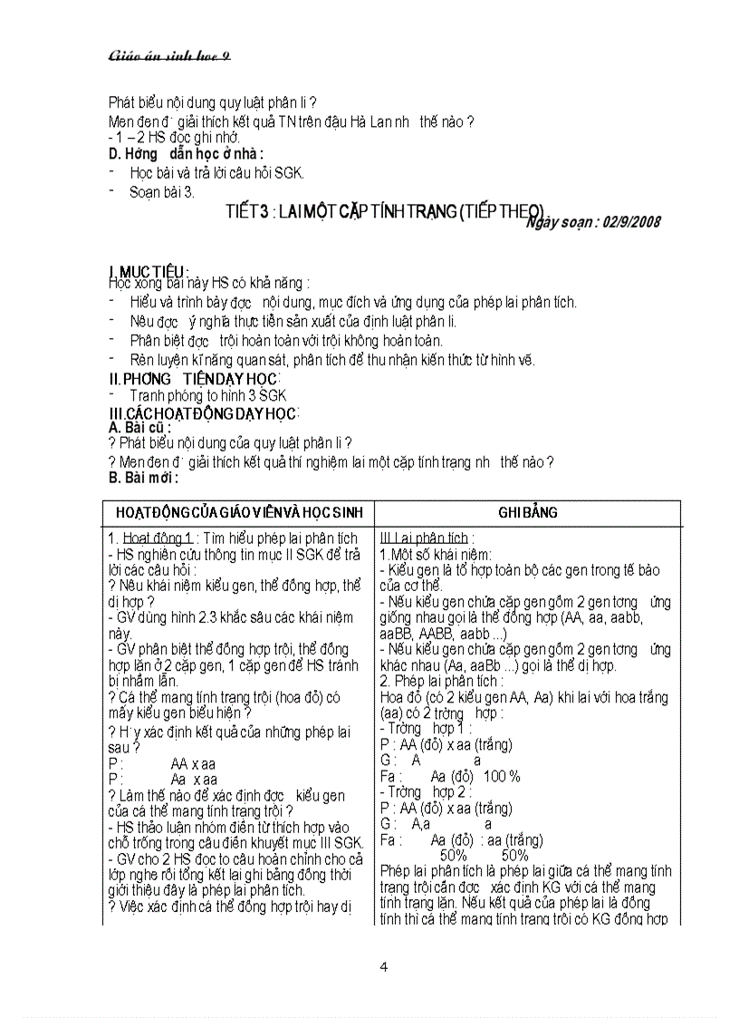 image for page Giáo án sinh 9 năm học 2010 2011