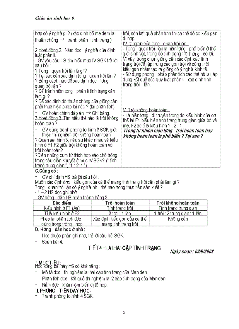 image for page Giáo án sinh 9 năm học 2010 2011