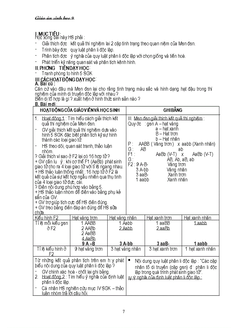image for page Giáo án sinh 9 năm học 2010 2011
