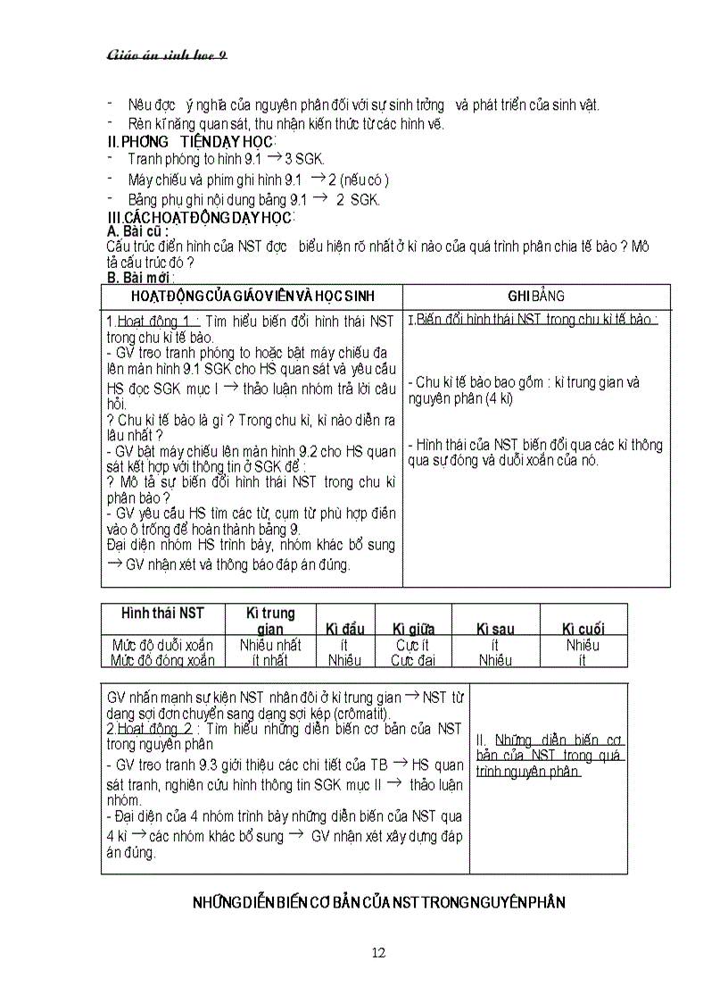 image for page Giáo án sinh 9 năm học 2010 2011