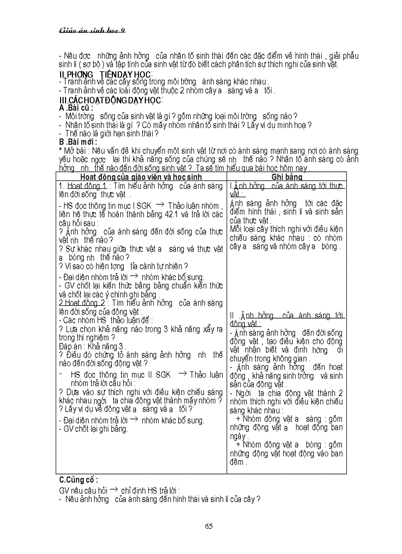 image for page Giáo án sinh 9 năm học 2010 2011