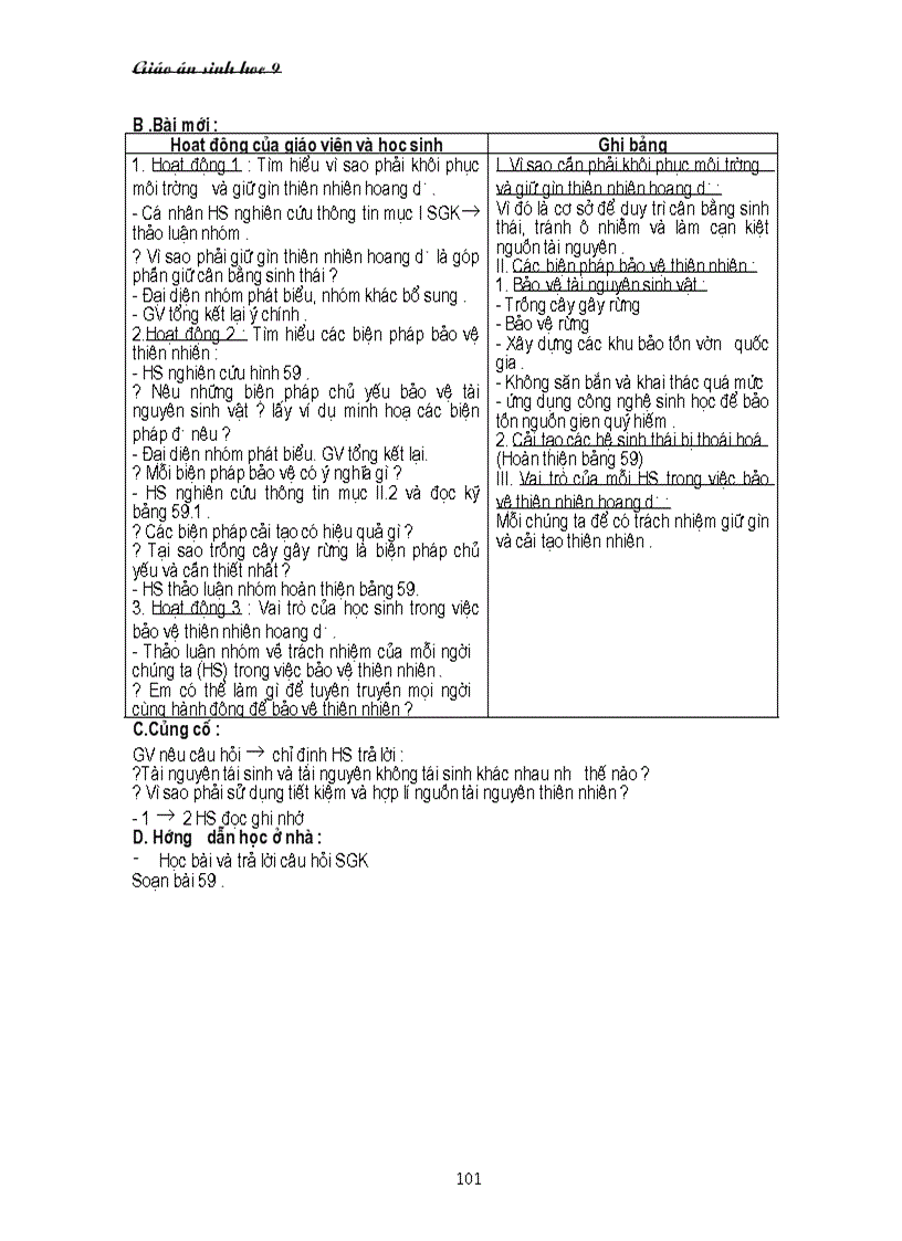 image for page Giáo án sinh 9 năm học 2010 2011