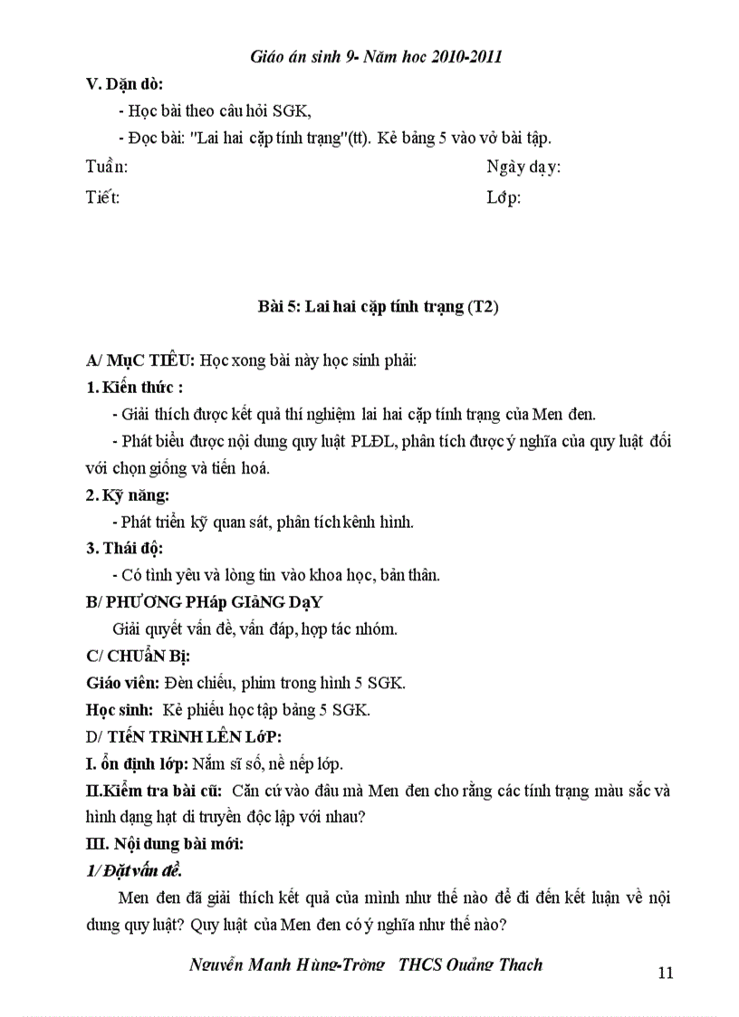 image for page Giao an Sinh 9 Theo chuan kien thuc ky nang