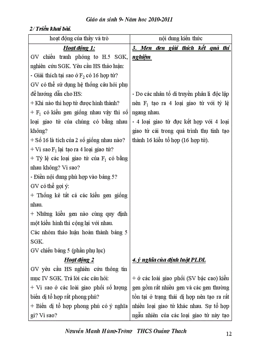 image for page Giao an Sinh 9 Theo chuan kien thuc ky nang