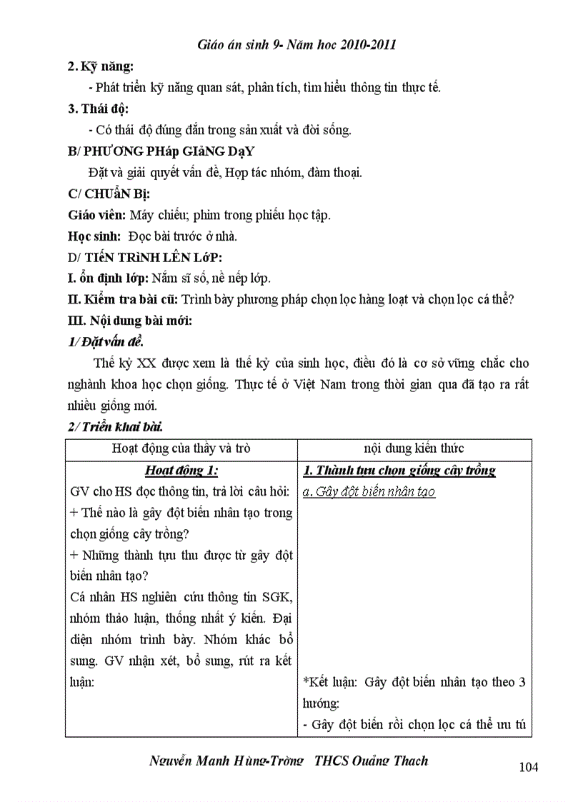 image for page Giao an Sinh 9 Theo chuan kien thuc ky nang