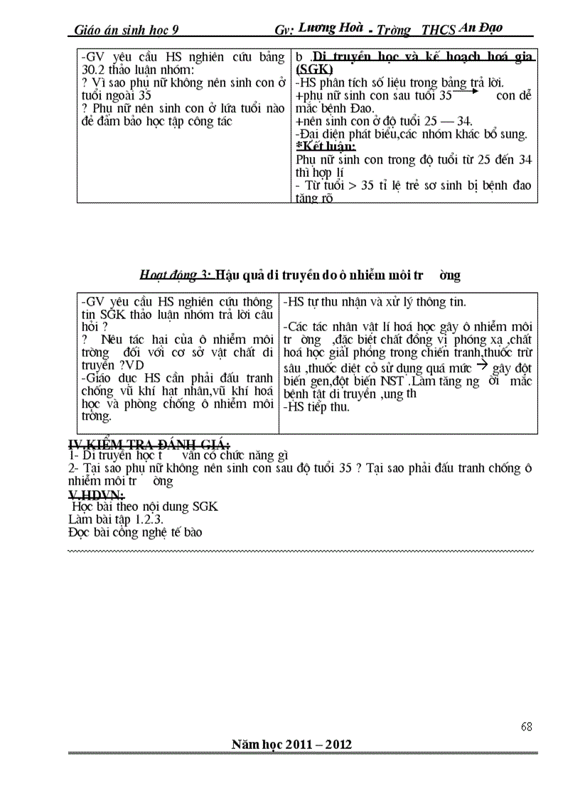 image for page Giao an sinh 9 theo chuan ktkn va giam tai