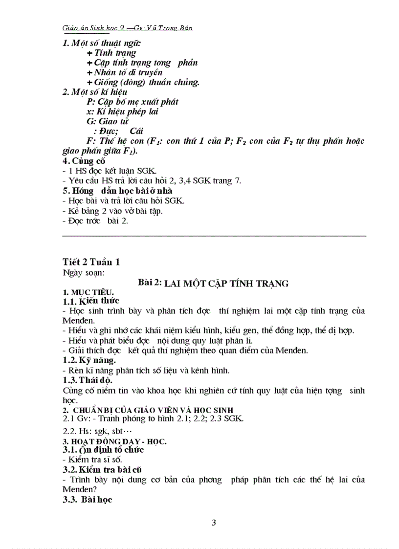 image for page Giáo án sinh 9 trọn bộ Bân