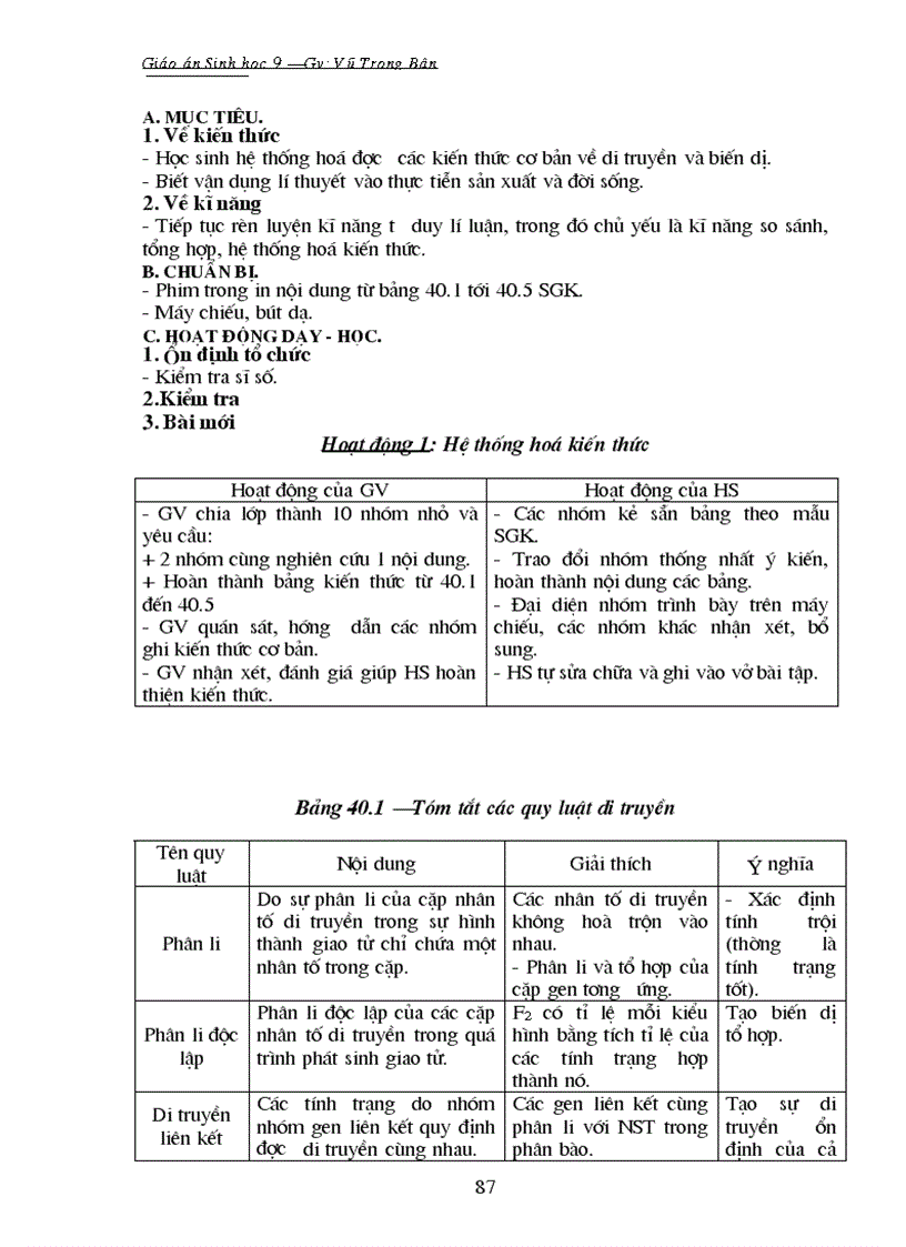 image for page Giáo án sinh 9 trọn bộ Bân