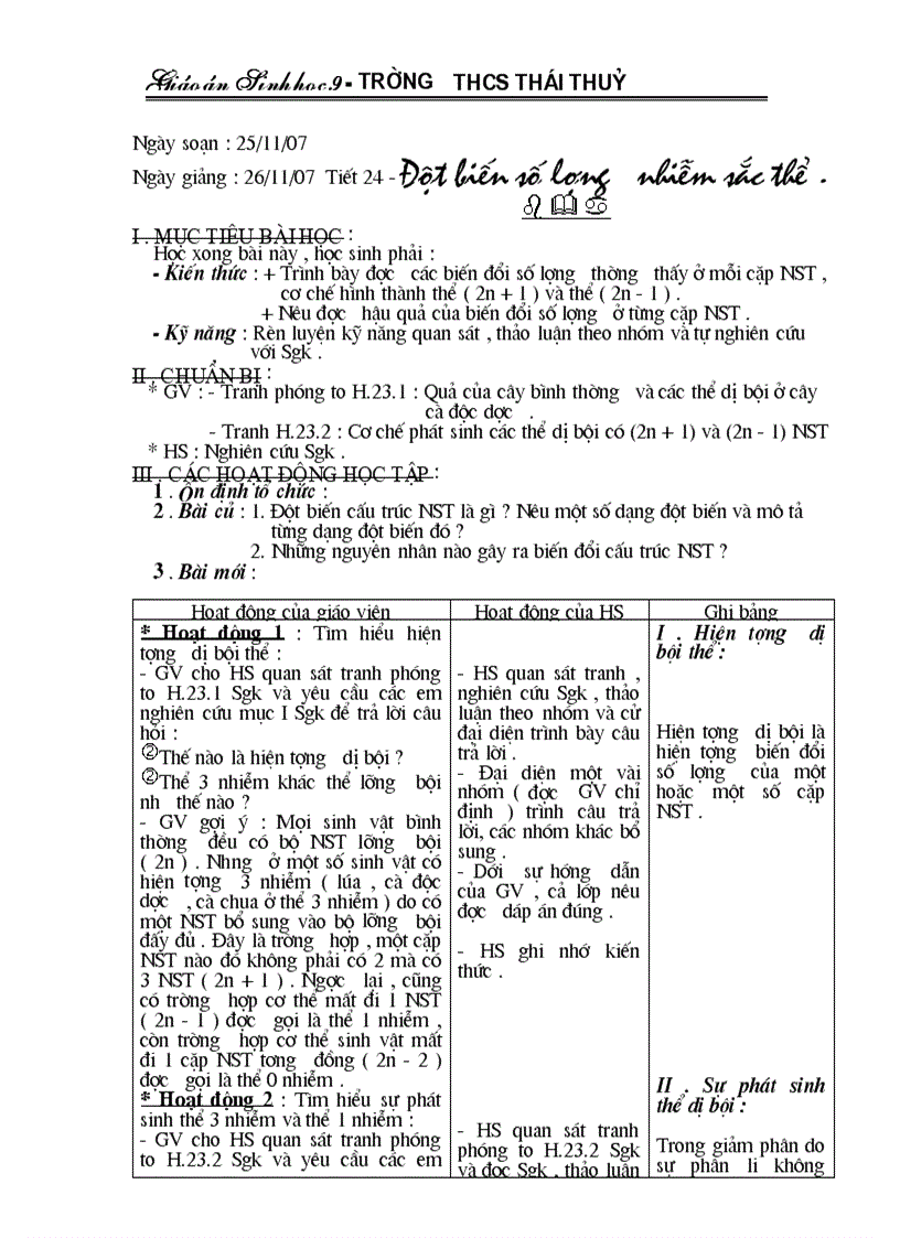 image for page Giáo án Sinh 9 trọn bộ mới