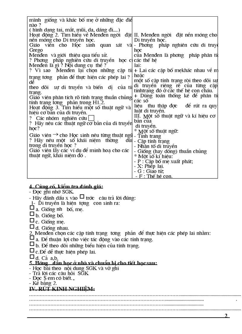 image for page GIÁO ÁN SINH 9 Tuấn 1 đến hết tuần 19