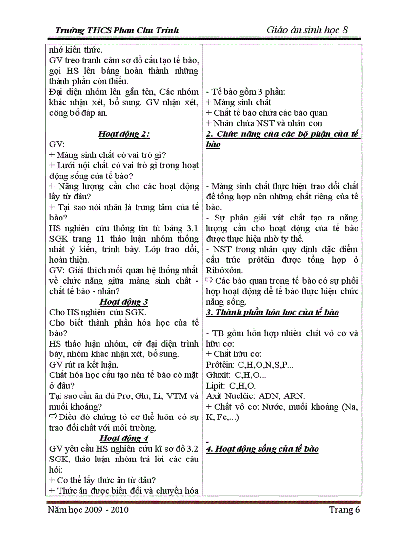 image for page Giao an sinh hoc 8 tron bo