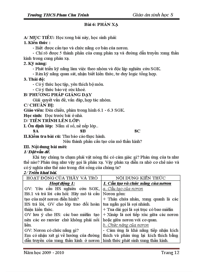 image for page Giao an sinh hoc 8 tron bo