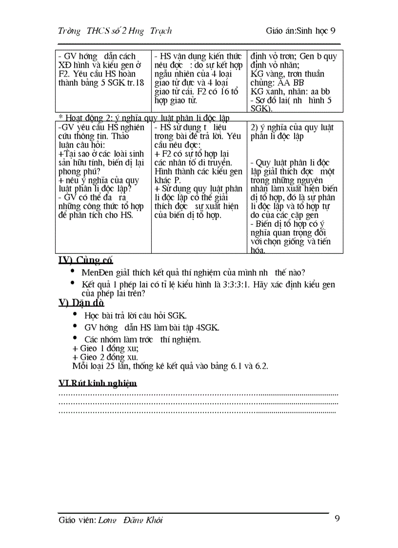 image for page Giao an sinh hoc 9 3 cot moi nhat