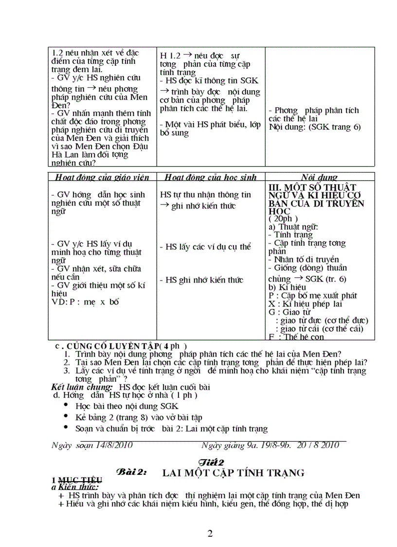 image for page Giáo án Sinh học 9 đầy đủ