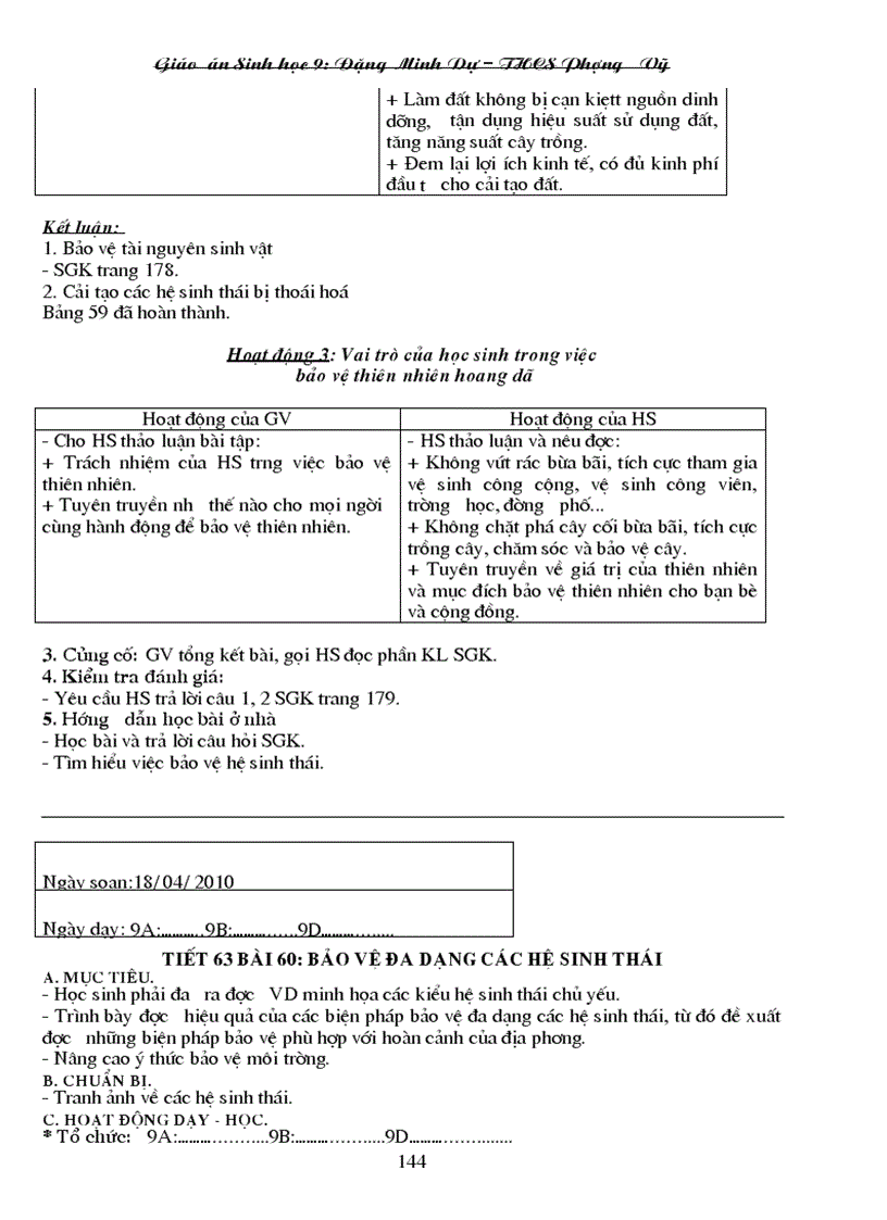 image for page Giao an Sinh hoc 9 nam hoc 2010 2011 Chuan