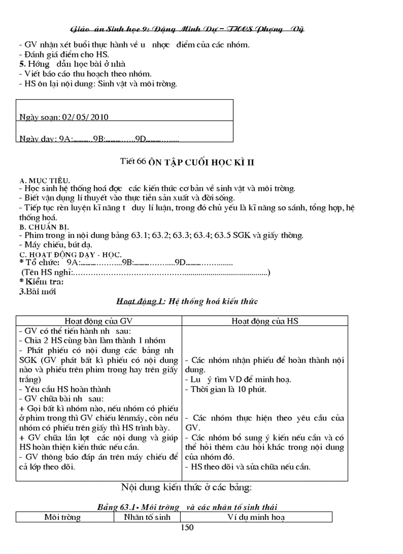 image for page Giao an Sinh hoc 9 nam hoc 2010 2011 Chuan