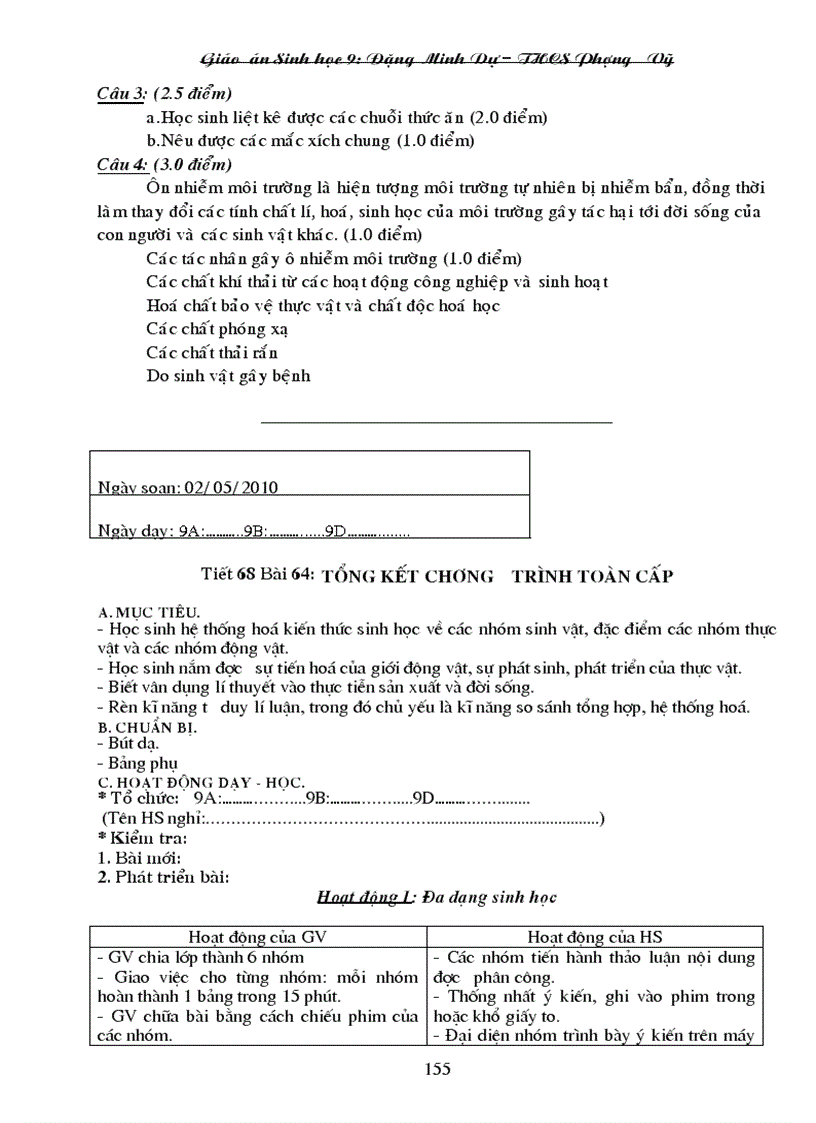 image for page Giao an Sinh hoc 9 nam hoc 2010 2011 Chuan