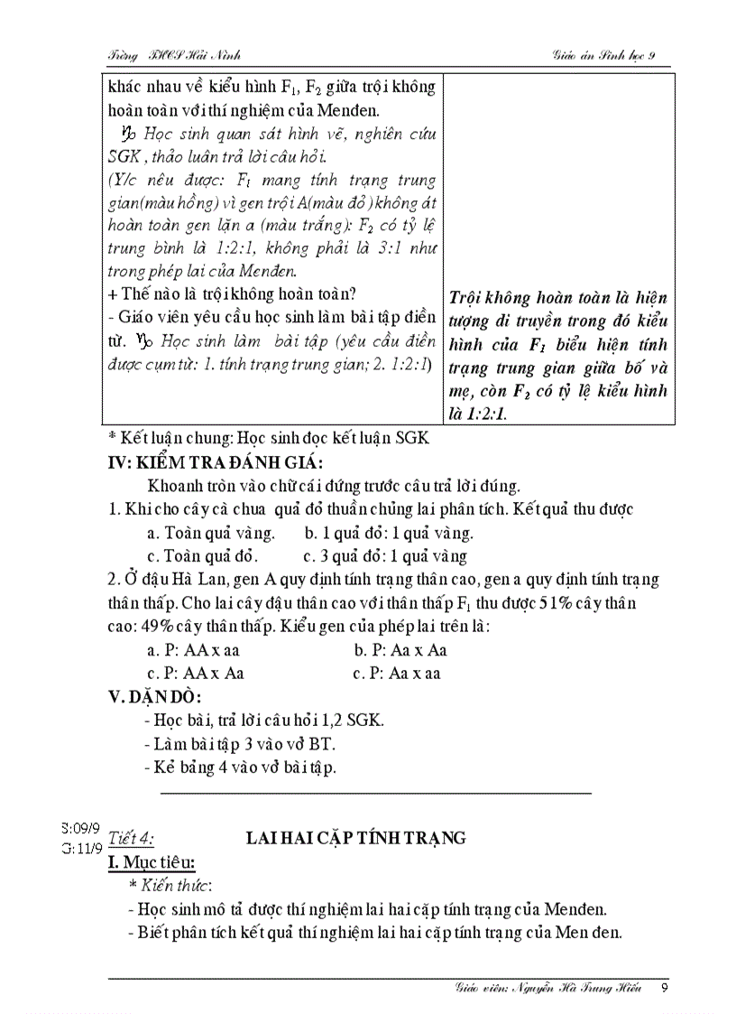 image for page Giao an sinh hoc 9 tiet 1 20