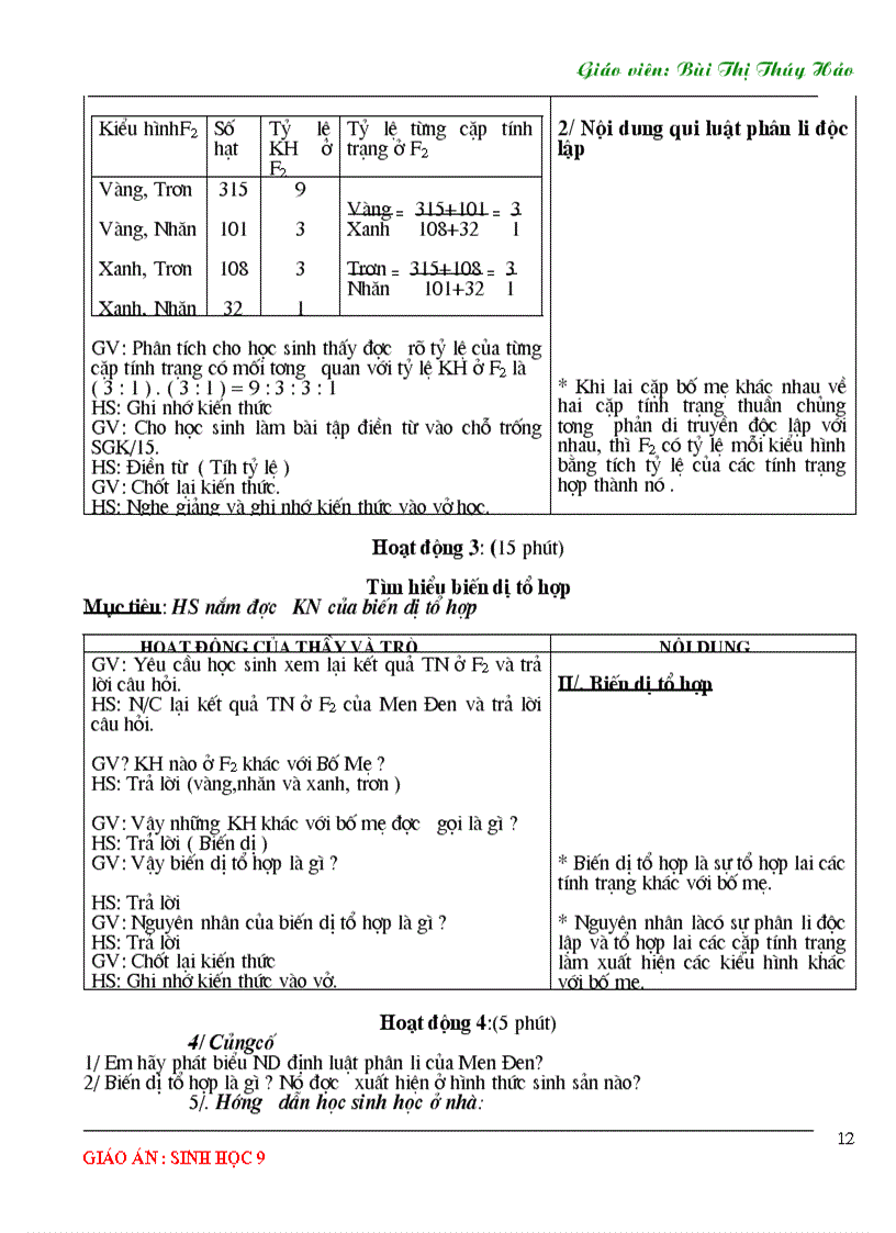 image for page Giao an sinh hoc 9 tron bo 1