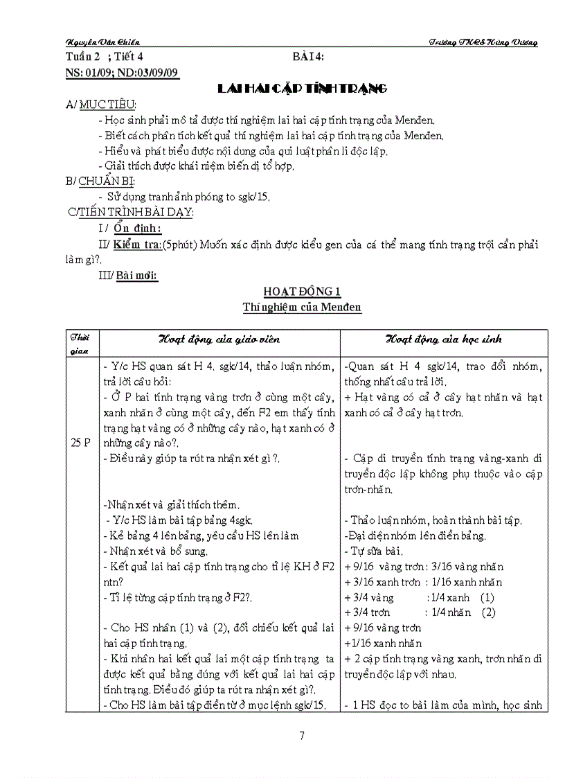 image for page Giáo án Sinh học 9 Đẹp đầy đủ