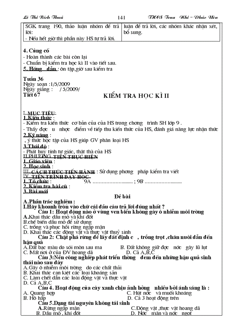 image for page Giao an sinh hoc lop 9 nam hoc 2009 2010