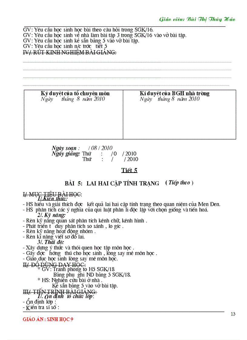 image for page Giáo án Sinh học lớp 9 Toàn tập