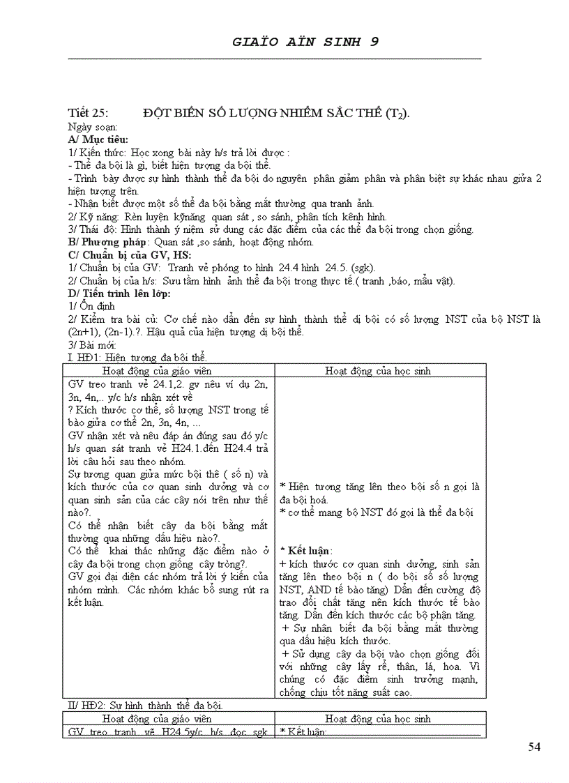 image for page Giáo án Sinh học Lớp 9