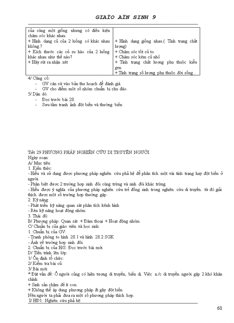 image for page Giáo án Sinh học Lớp 9