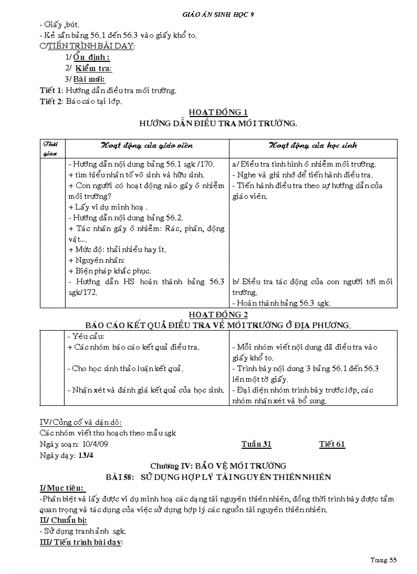 image for page Giao an Sinh hoc9 HK2 09