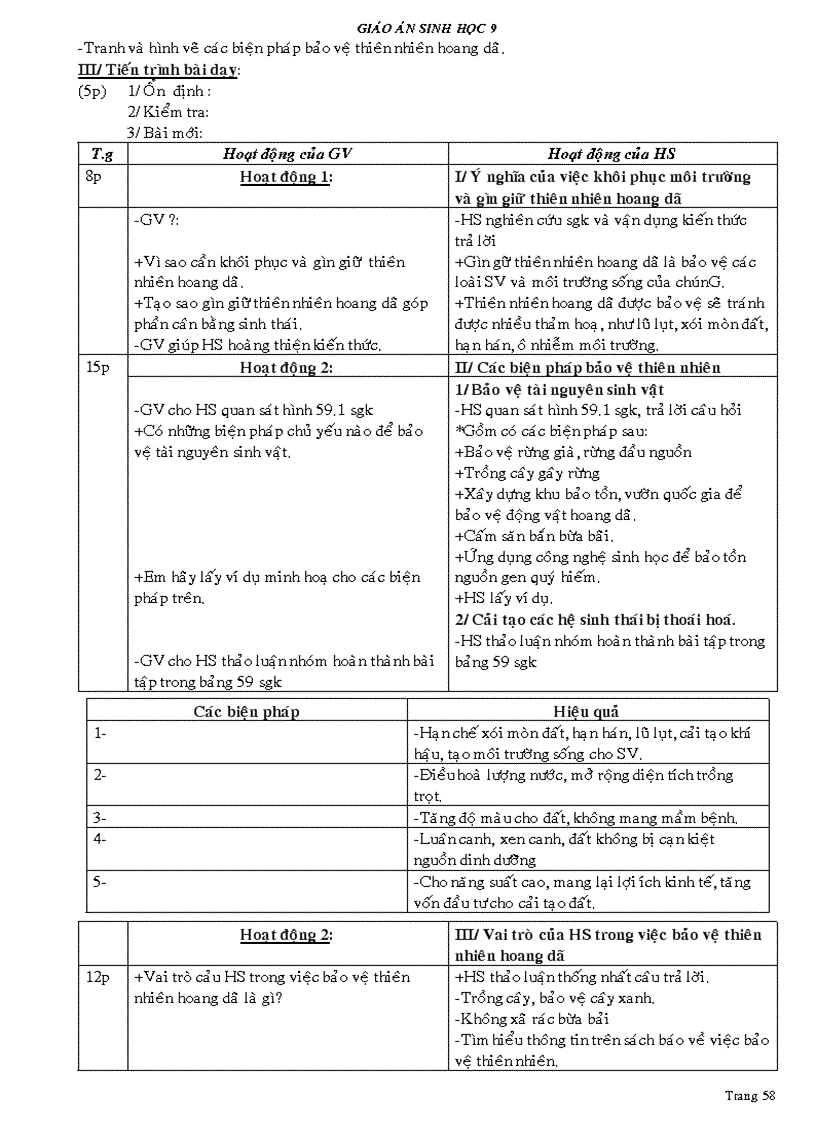 image for page Giao an Sinh hoc9 HK2 09