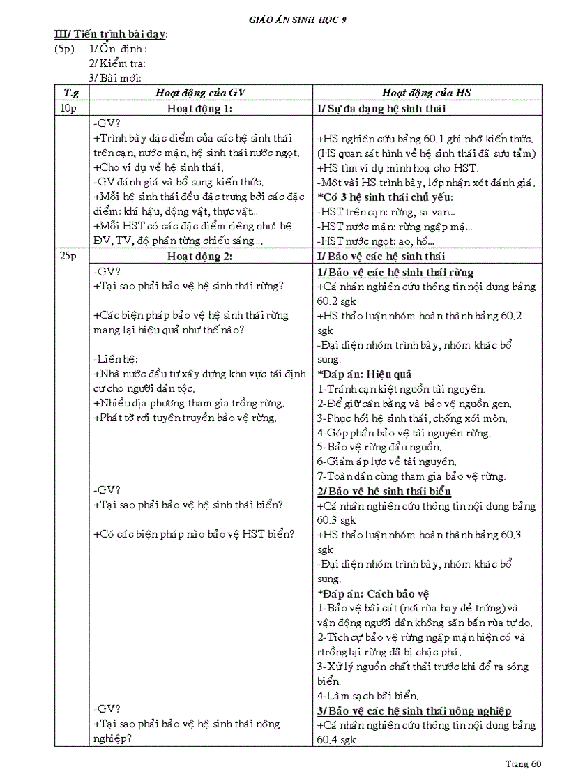 image for page Giao an Sinh hoc9 HK2 09