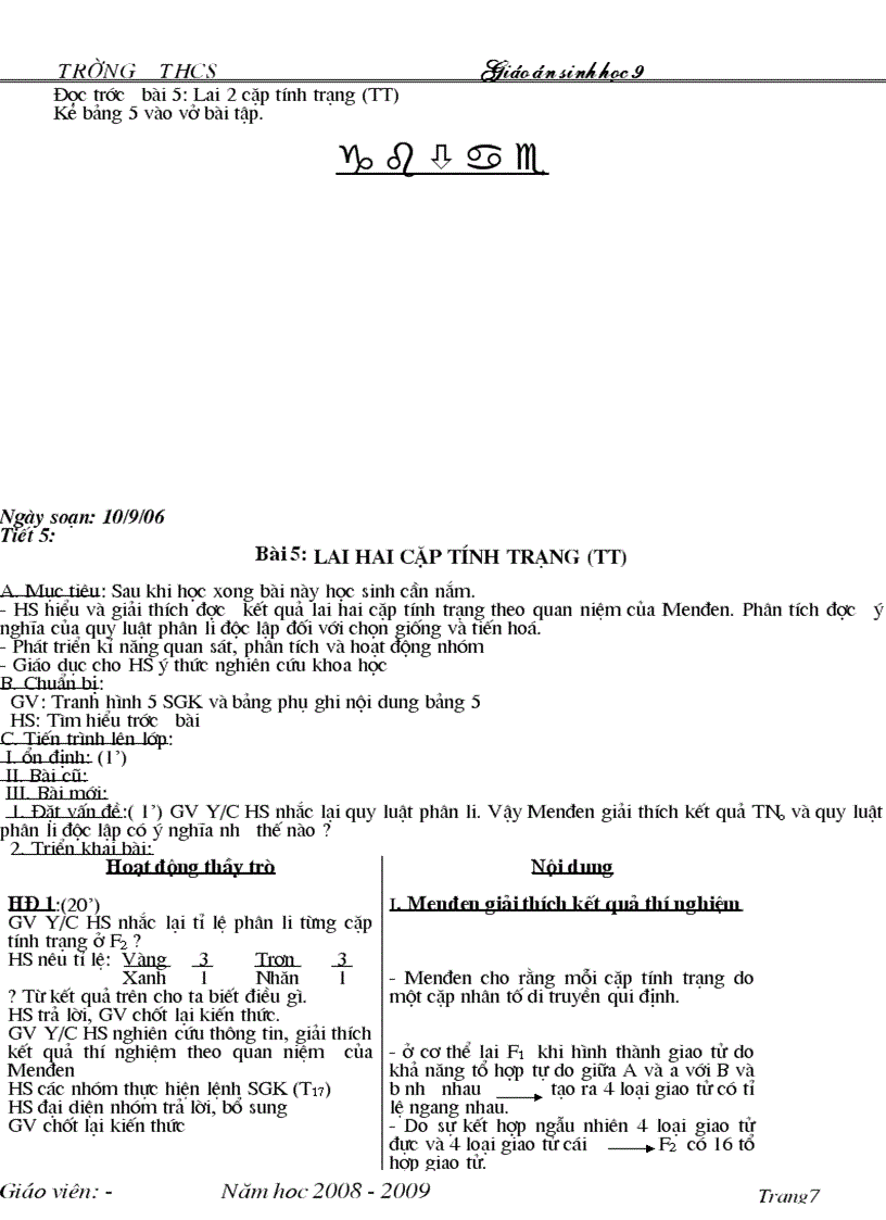 image for page Giáo án sinh vật lớp 9 hk1