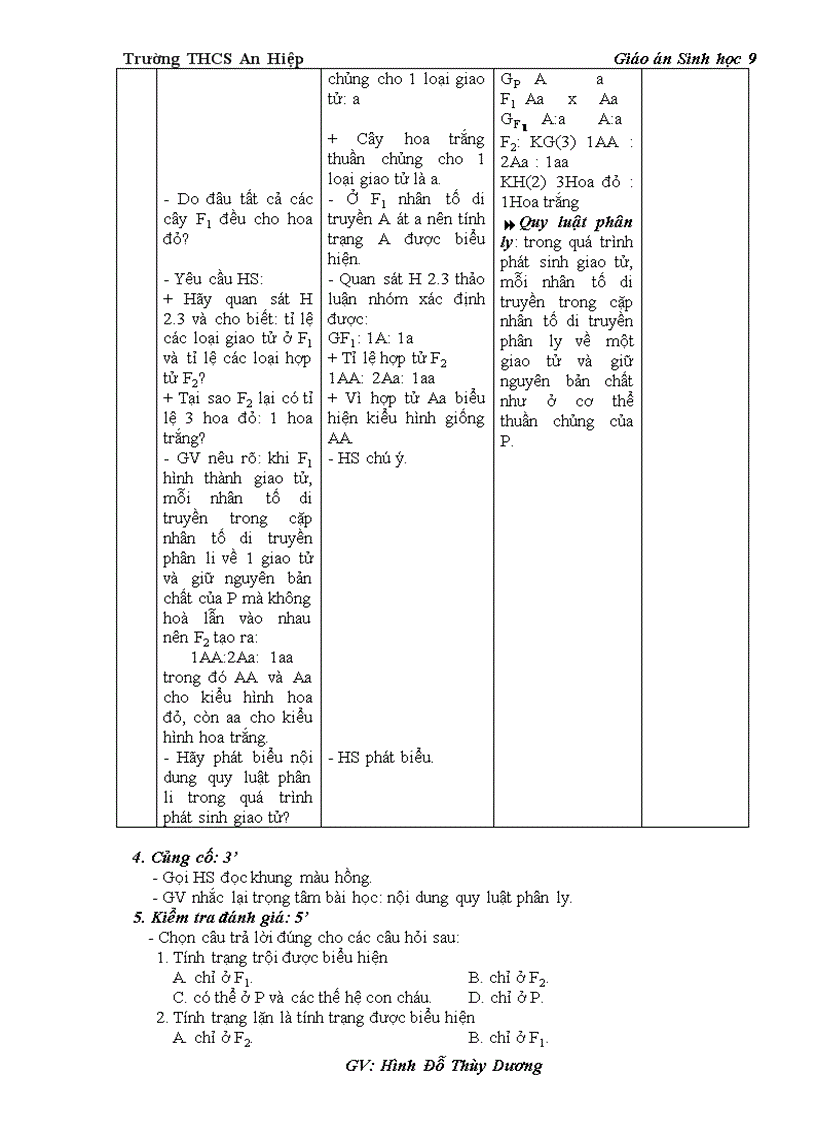 image for page Giáo án sinh 9 4 cột 1