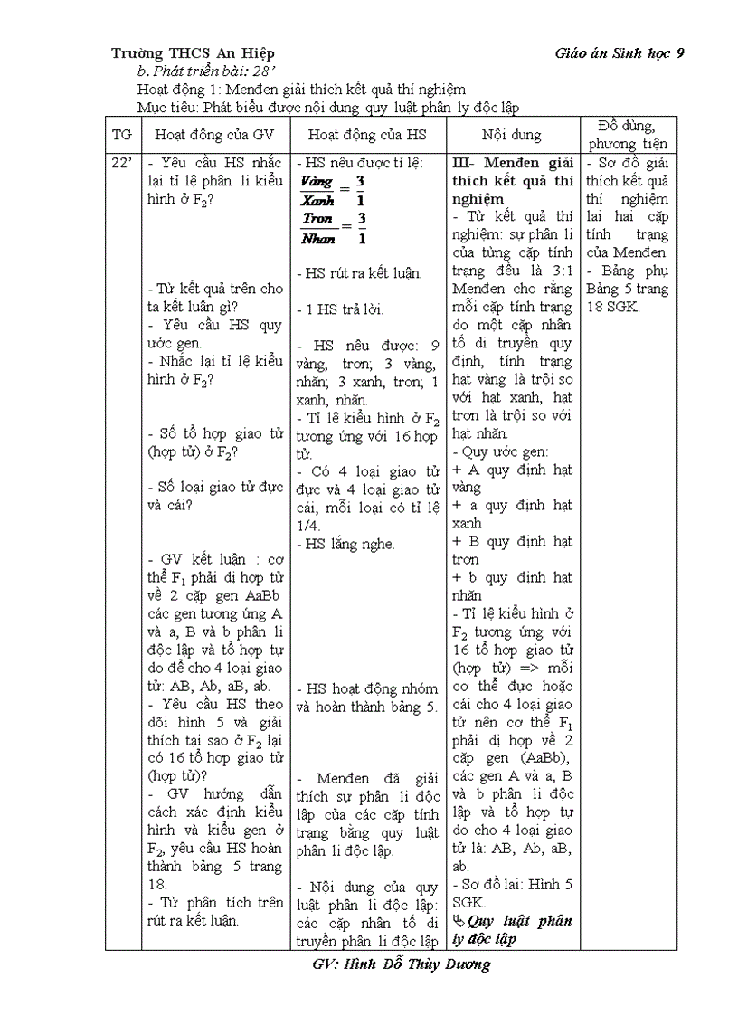 image for page Giáo án sinh 9 4 cột 1