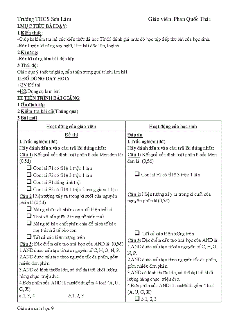 image for page Giáo án Sinh 9 HK1 1