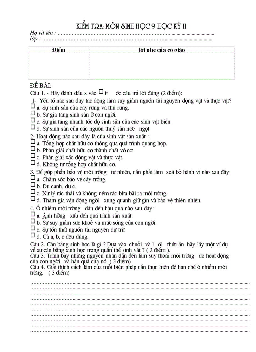 image for page Kểm tra hk II