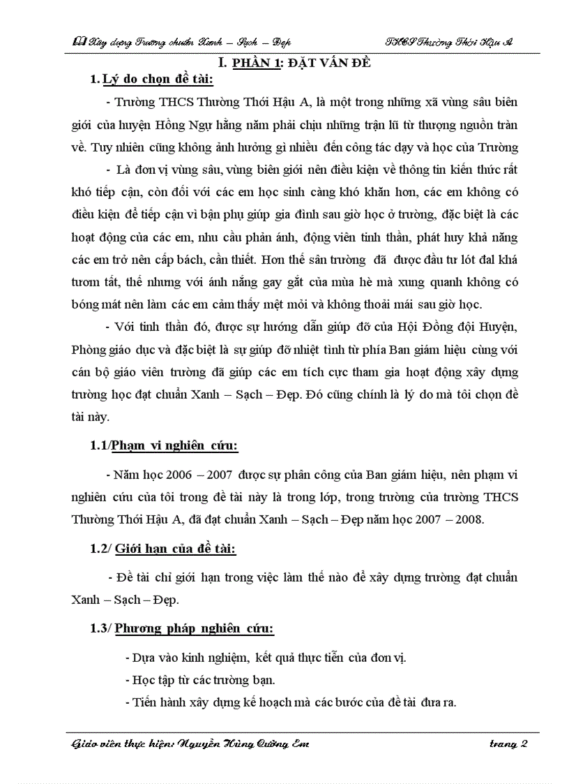 image for page Sáng kiến kinh nghiệm trường xanh sạch đạp