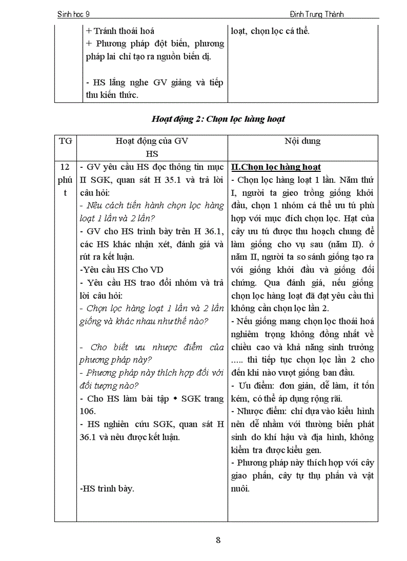 image for page SINH 9 KY II 2cot THANH G MINH
