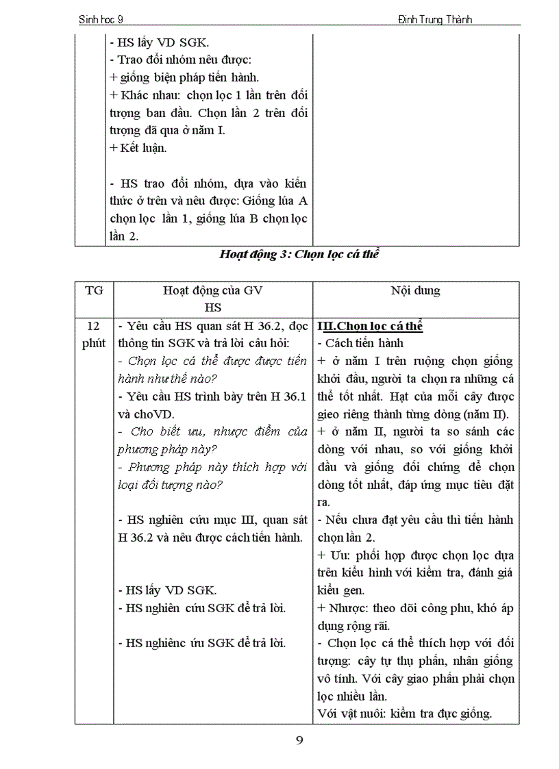 image for page SINH 9 KY II 2cot THANH G MINH