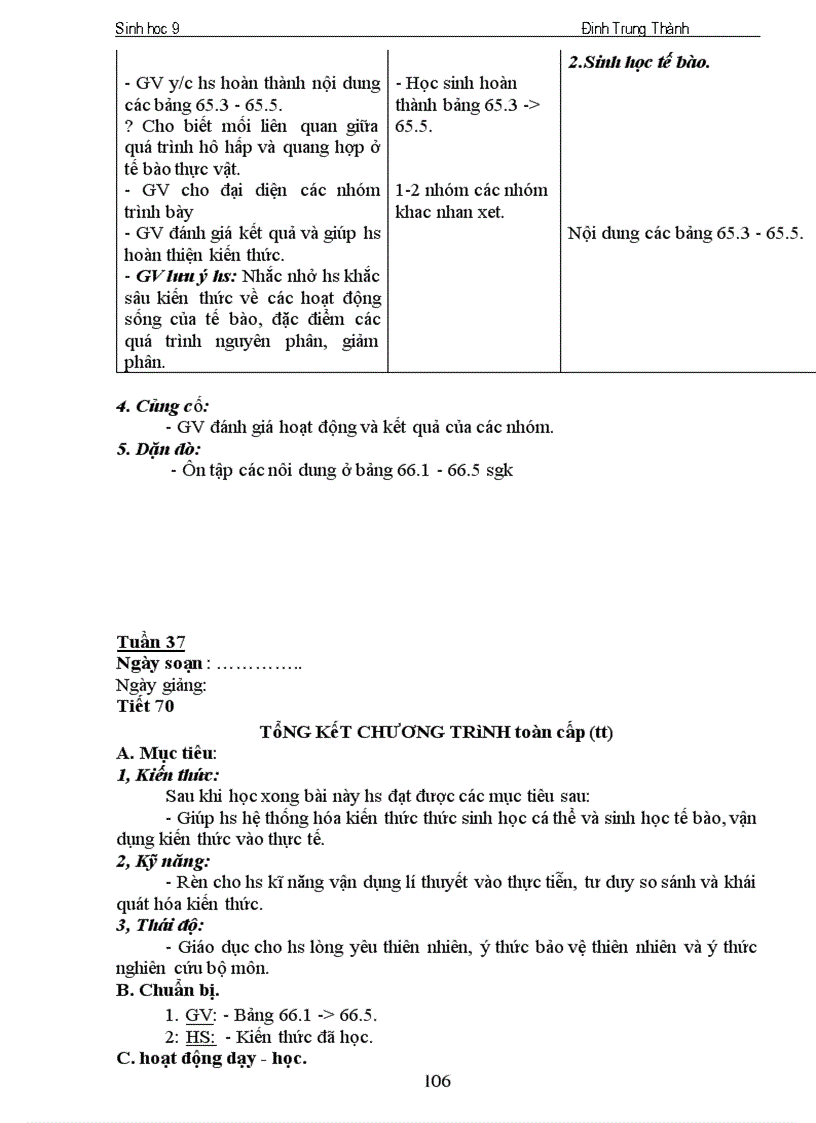image for page SINH 9 KY II 2cot THANH G MINH