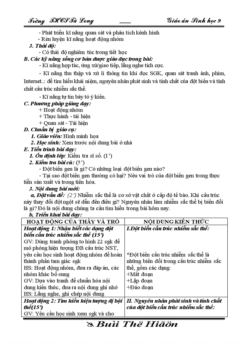 image for page Sinh 9 tiet 19 24 theo chuan co KNS