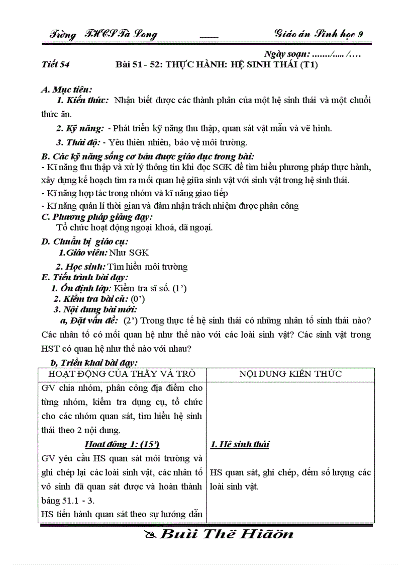 image for page Sinh 9 tiet 54 theo chuan KT KN co KNS