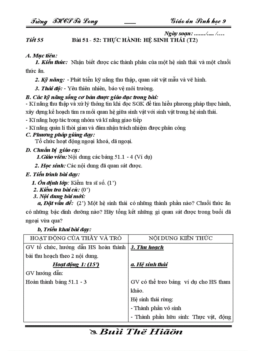 image for page Sinh 9 tiet 55 theo chuan KT KN co KNS