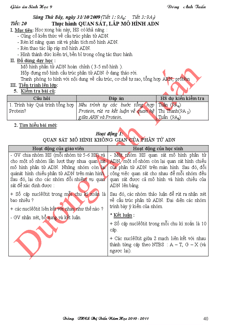 image for page Sinh Học 9 HKI 3 cột chuẩn