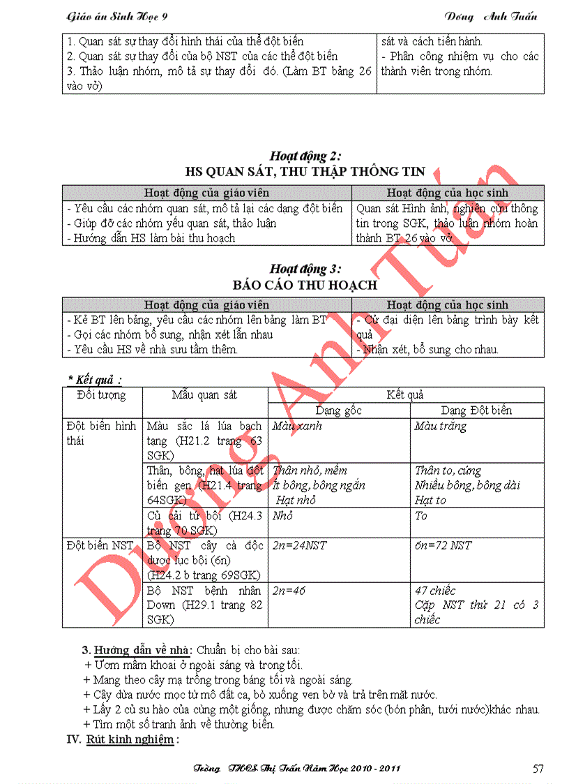 image for page Sinh Học 9 HKI 3 cột chuẩn