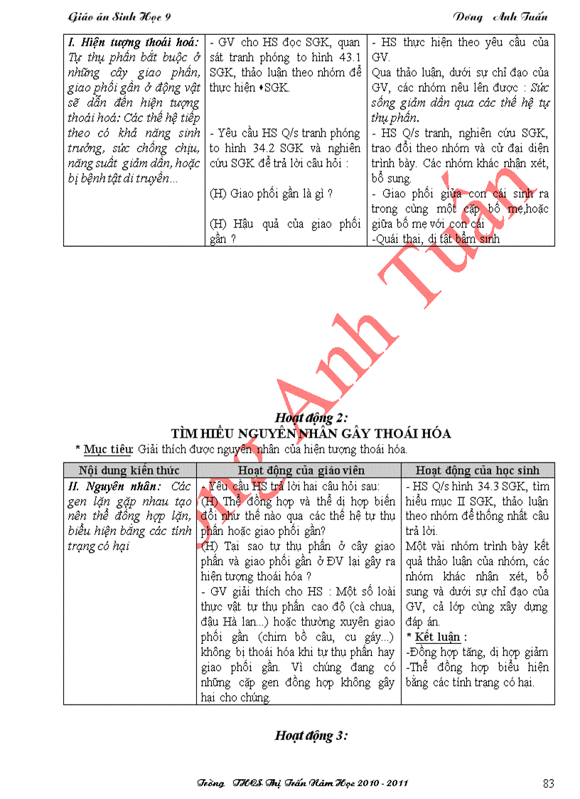 image for page Sinh Học 9 HKI 3 cột chuẩn